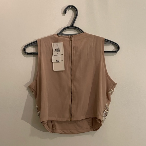 Hyde Park Beaded Crew Neck Crop Tank - Picture 2 of 4